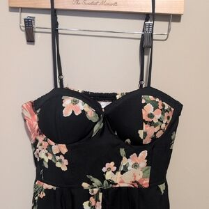 Band of Gypsies Black and Pink Floral Jumpsuit